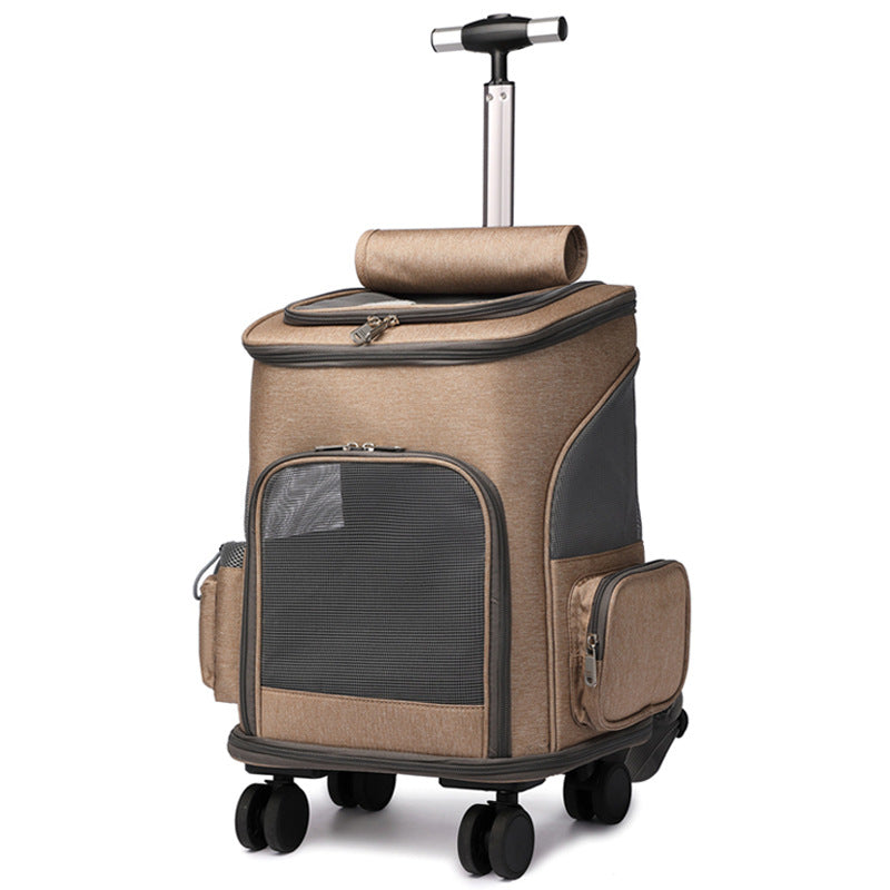 Portable Foldable Traveling Trolley Backpack With Universal Wheel