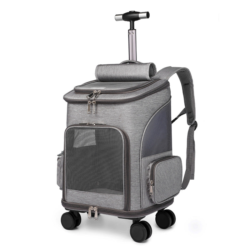 Portable Foldable Traveling Trolley Backpack With Universal Wheel