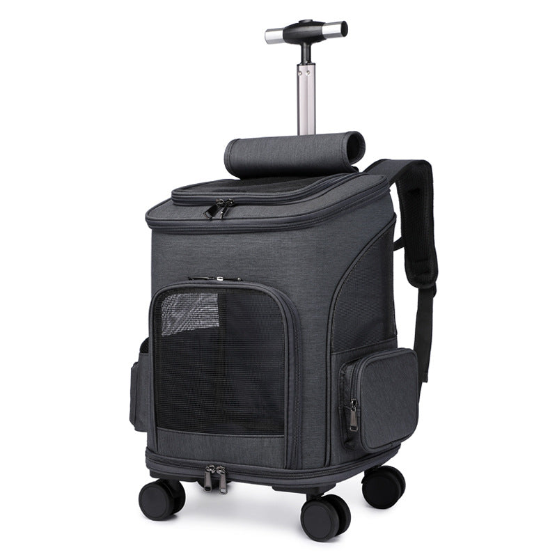 Portable Foldable Traveling Trolley Backpack With Universal Wheel