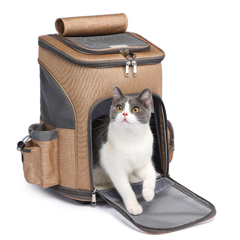 Portable Foldable Traveling Trolley Backpack With Universal Wheel