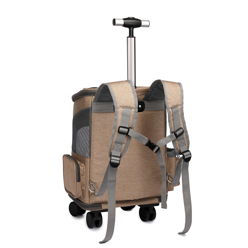 Portable Foldable Traveling Trolley Backpack With Universal Wheel