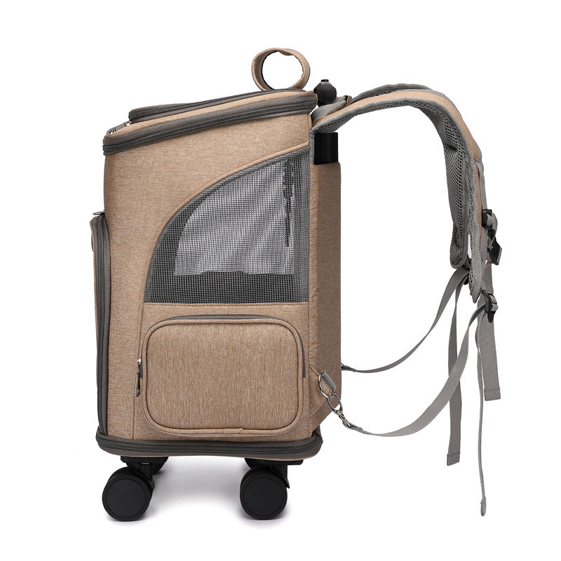Portable Foldable Traveling Trolley Backpack With Universal Wheel