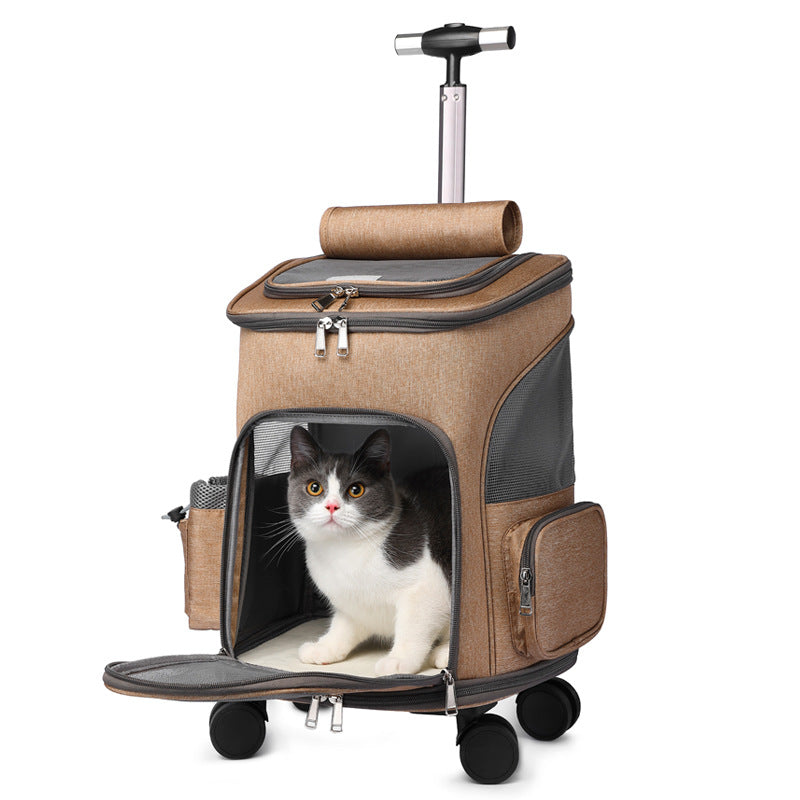 Portable Foldable Traveling Trolley Backpack With Universal Wheel