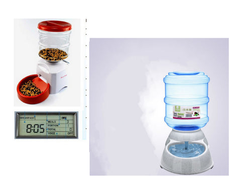 Automatic Pet Feeder with Voice Message Recording and LCD Screen