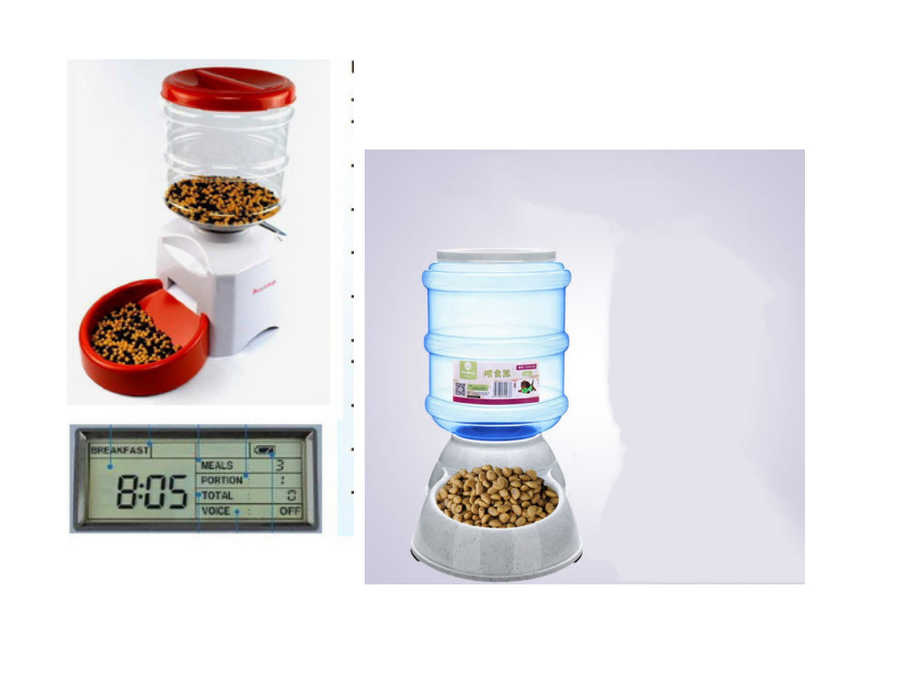 Automatic Pet Feeder with Voice Message Recording and LCD Screen